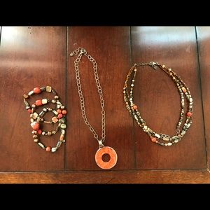 Silpada Coral Shell Necklace Set